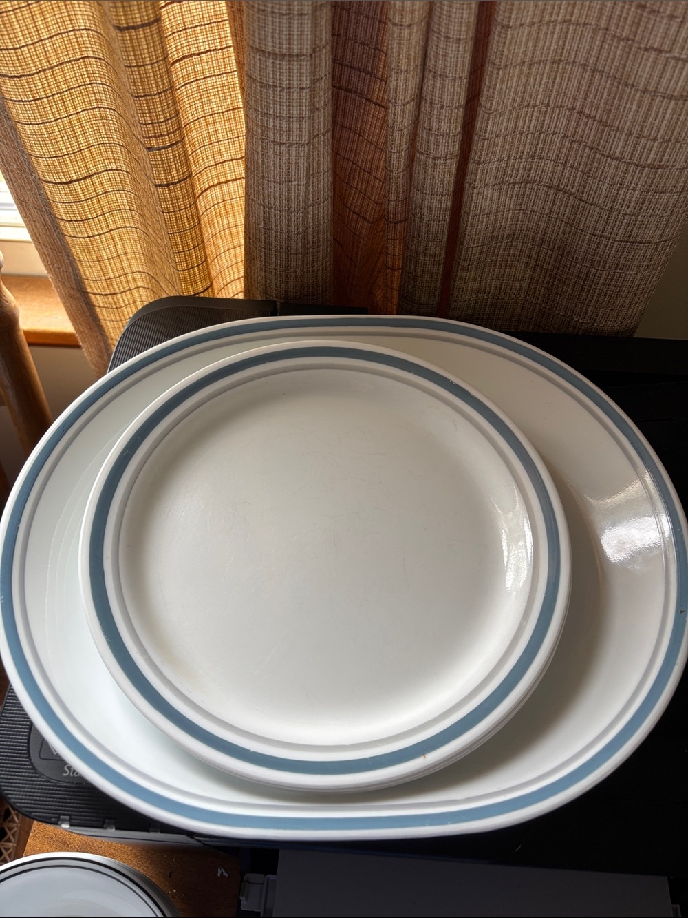 Corelle Slate platter and luncheon plates